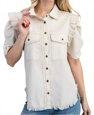 NEW GIGIO linen button up shirt in oatmeal